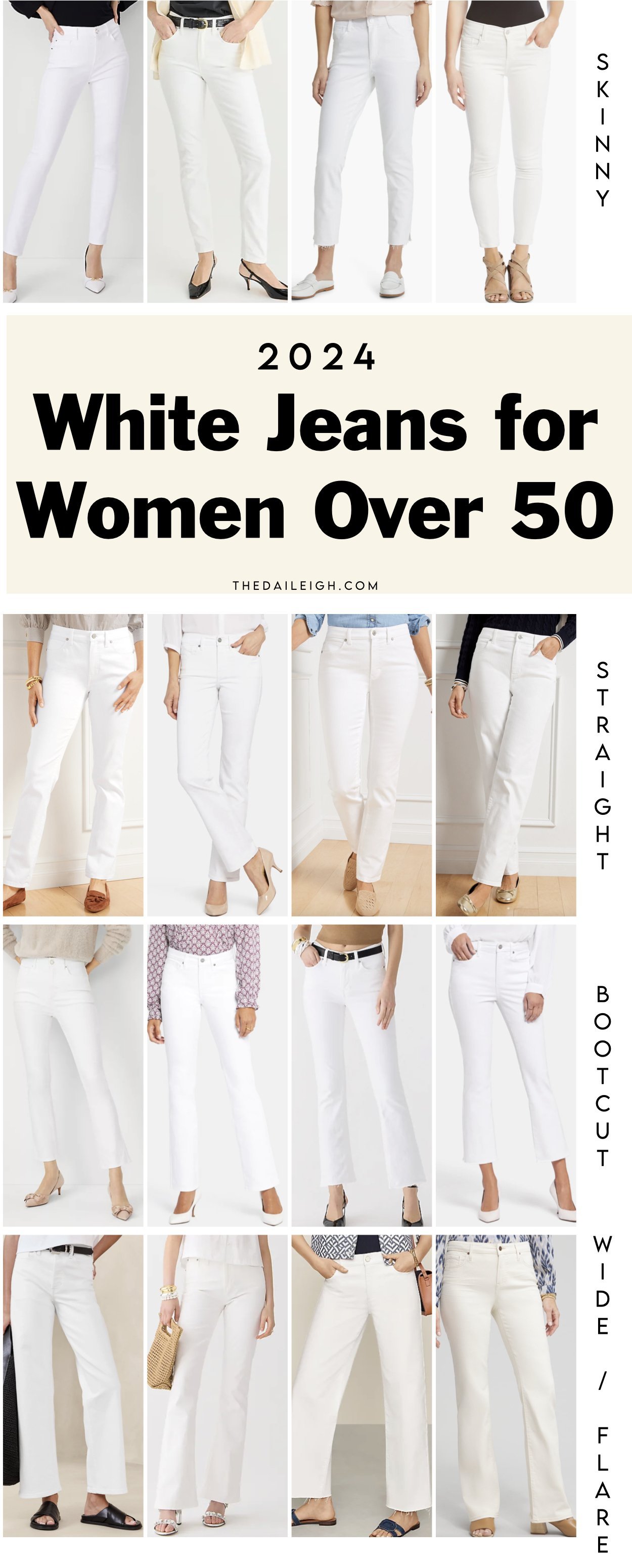 2024 White Jeans for Women Over 50