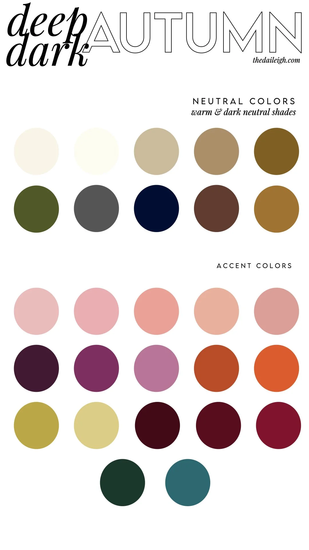 Dark (Deep) Autumn Wardrobe Colors