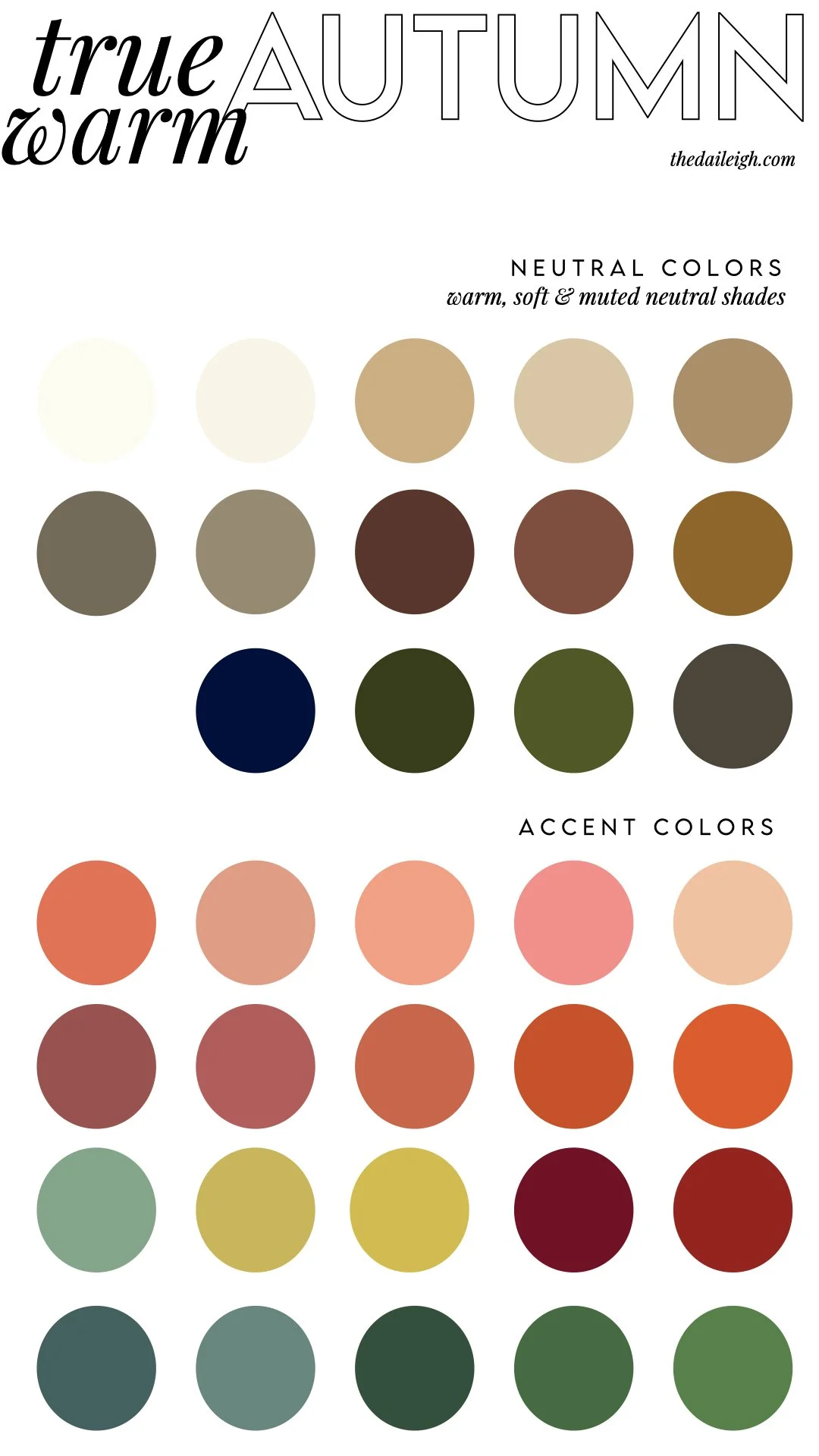 True (Warm) Autumn Wardrobe Colors