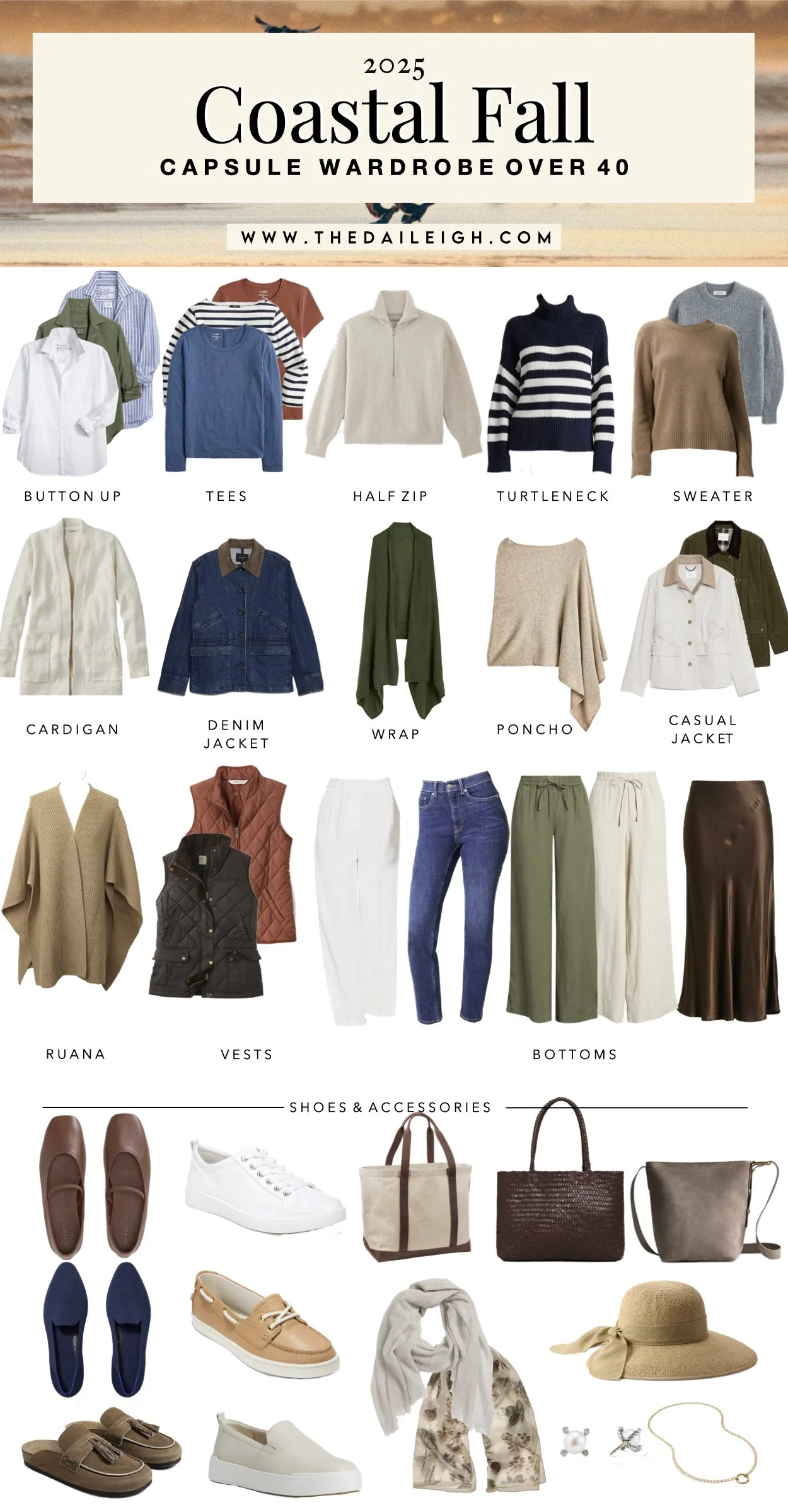 2025 Coastal Fall Capsule Wardrobe for Women Over 40