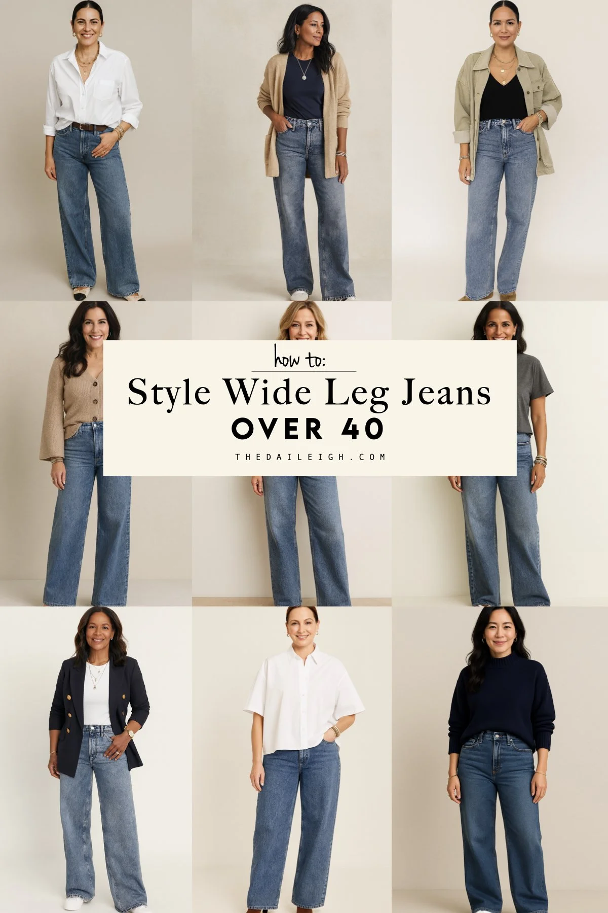 How To Style Wide Leg Jeans Over 40