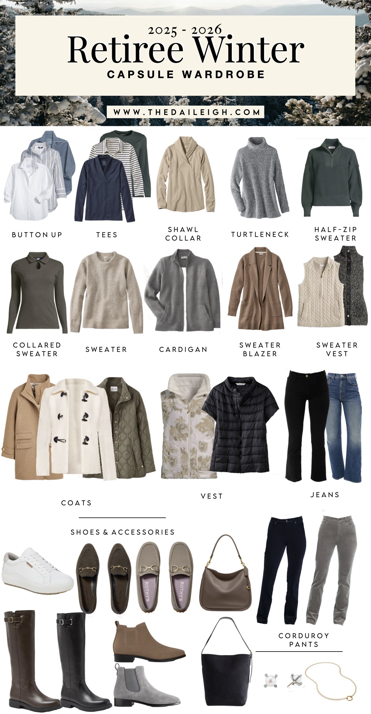 Winter Retiree Capsule Wardrobe 2025-2026