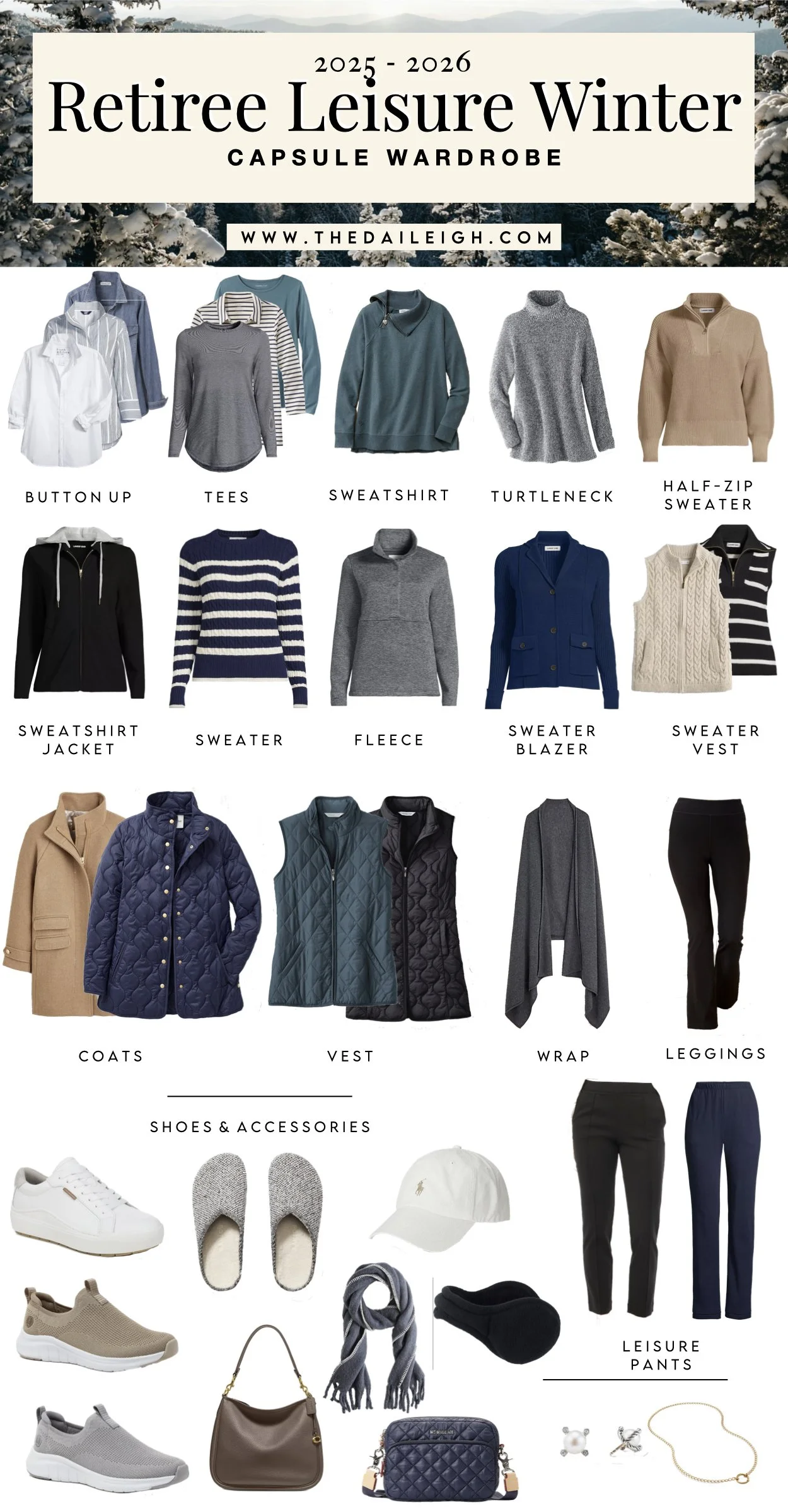 Winter Leisure Retiree Capsule Wardrobe 2025-2026