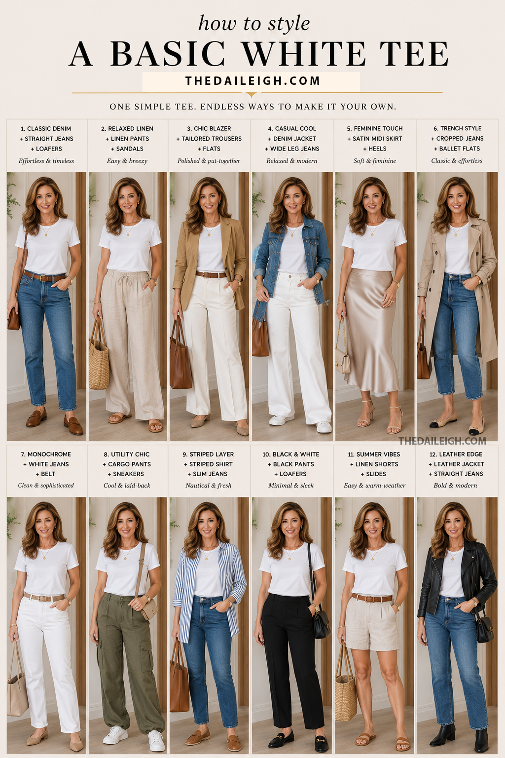 12 Ways to Style A White Tee