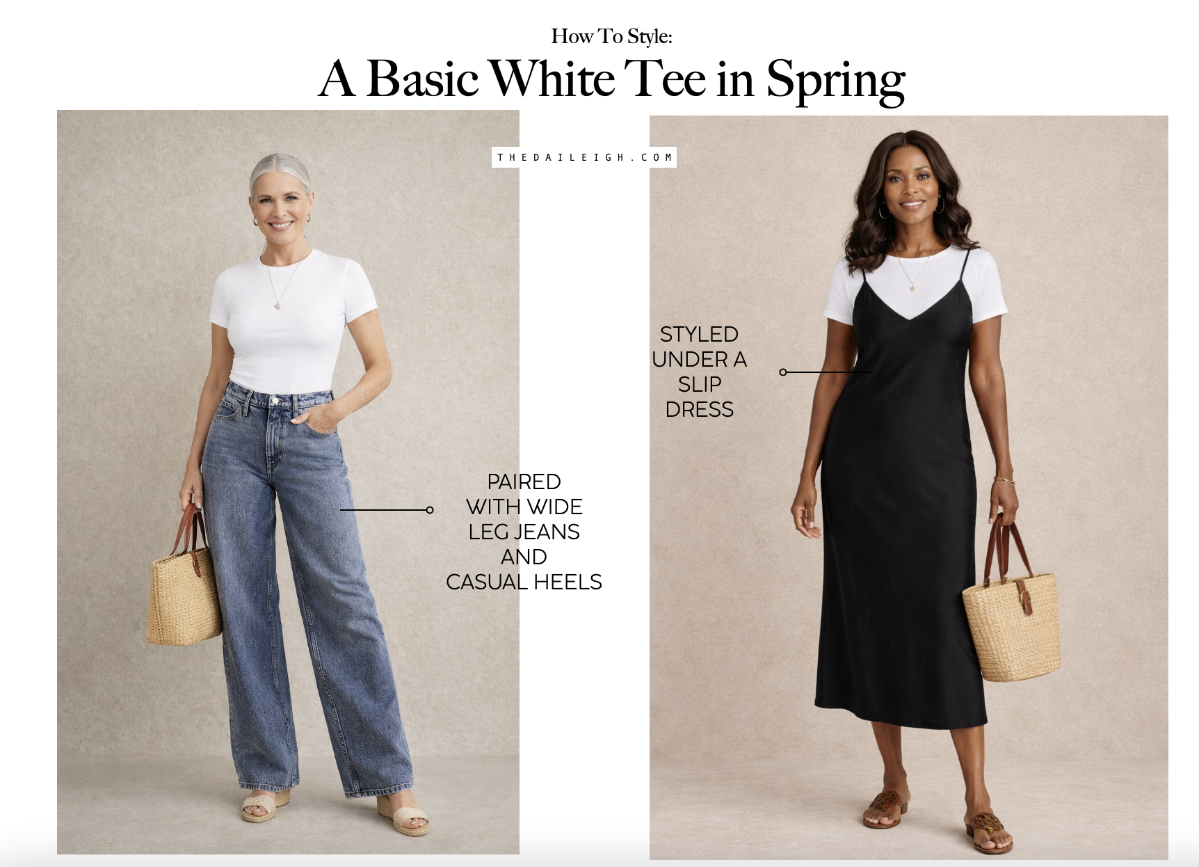 white tee outfit ideas for women over 50