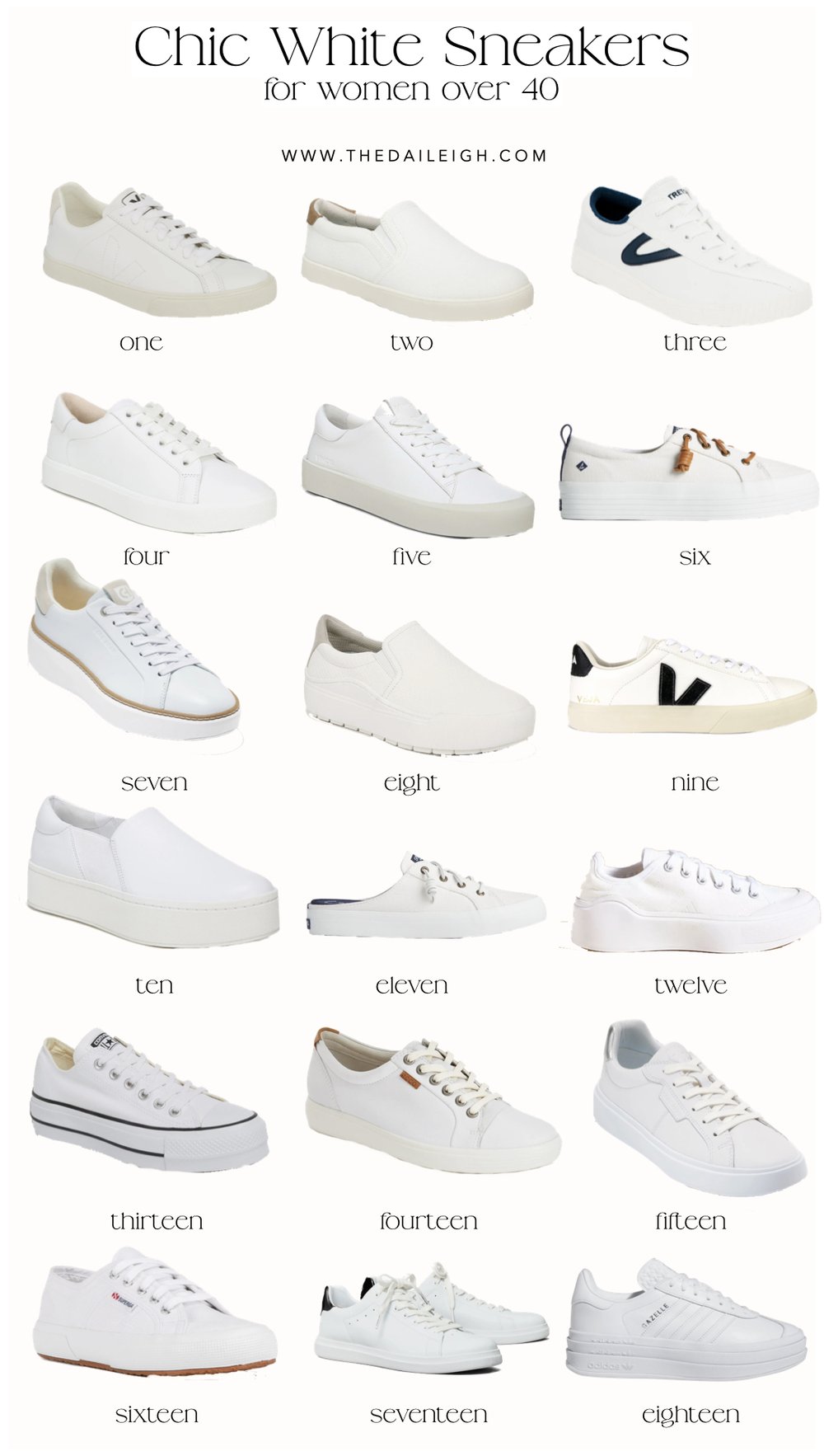 White Sneakers For Women Over 40 — THE DAILEIGH