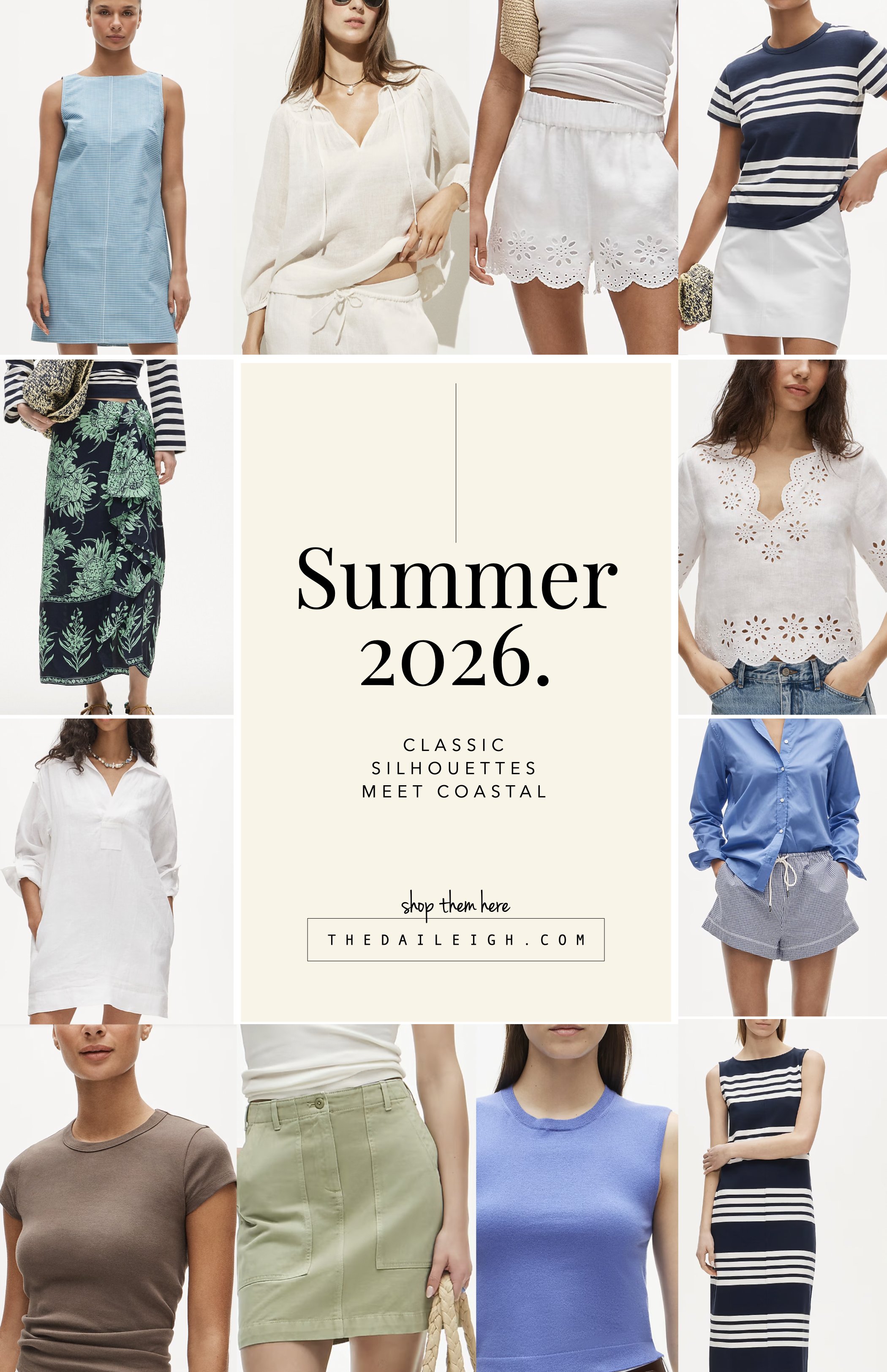 Summer classics meet coastal style featuring timeless wardrobe essentials, coastal clothing, and summer outfit ideas for women over 50.
