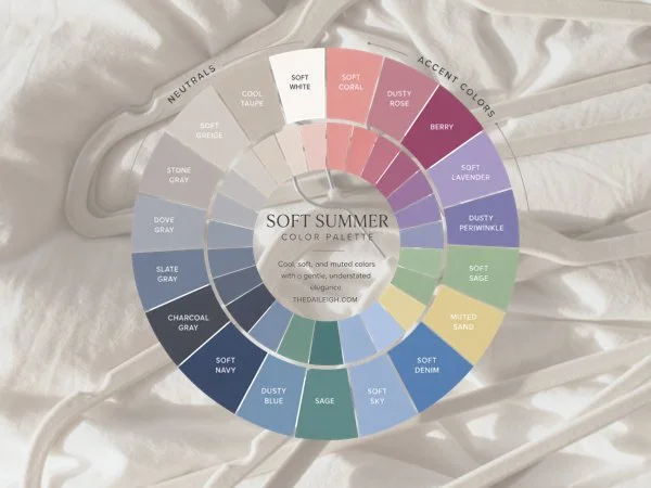 Soft summer color palette color wheel.
