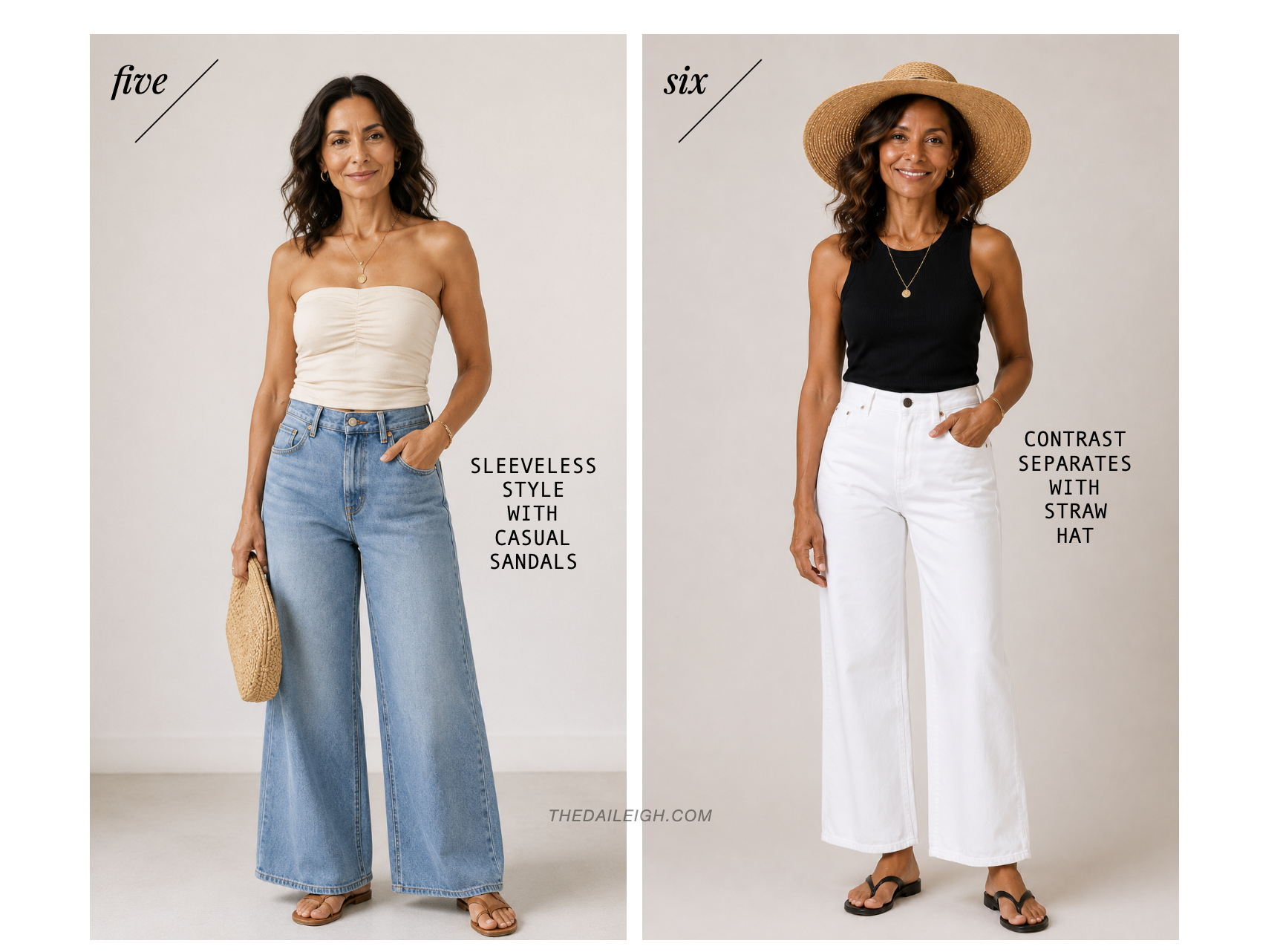 how to style wide leg jeans in summer