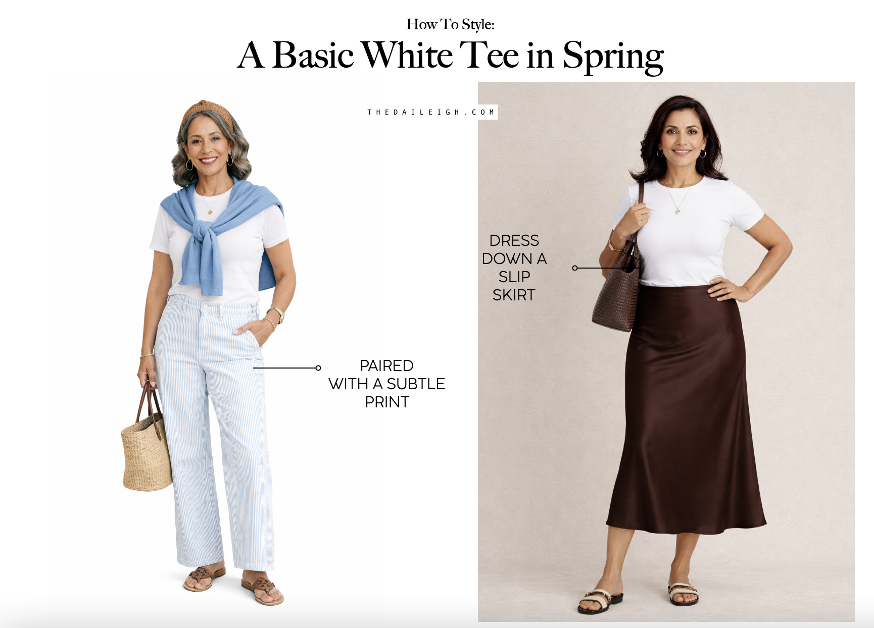 chic ways to wear a white tee in spring
