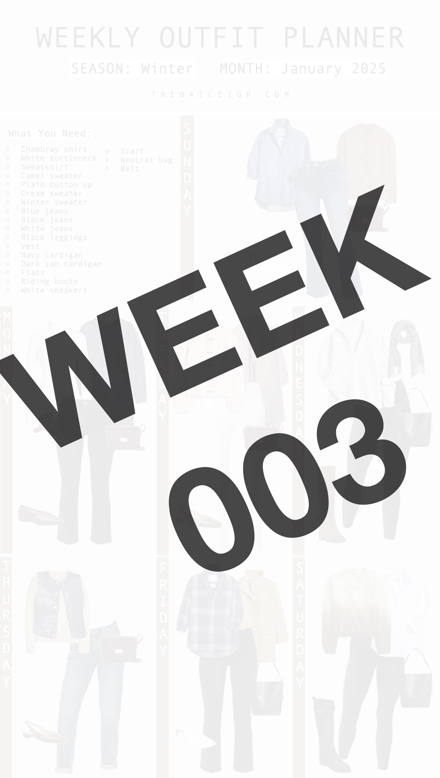 January Outfit Planner 2025 - WEEK 003