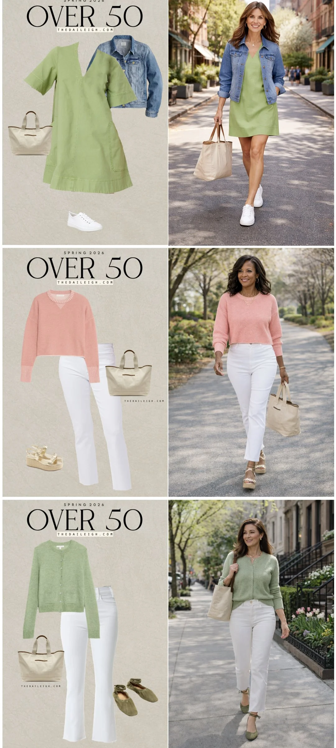 woman over 50 modeling spring outfit ideas