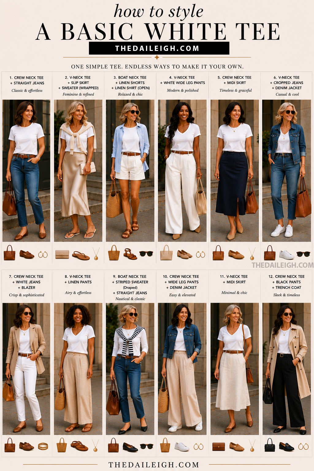 how to style a basic white tee
