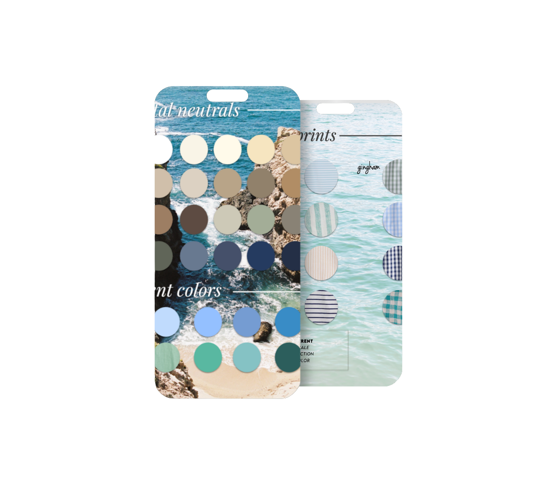 Coastal wardrobe color palette.