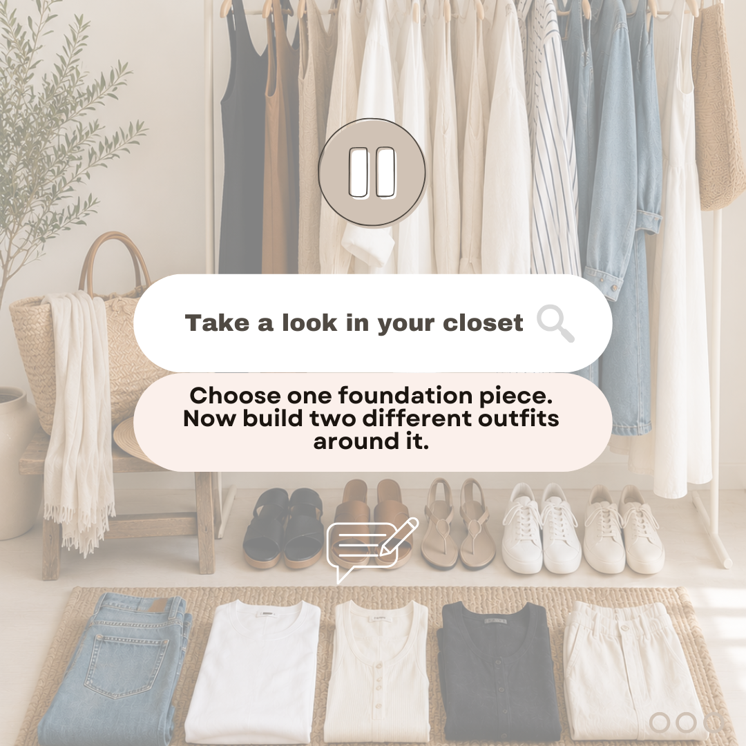 A question box asking women to build outfits around the same piece.