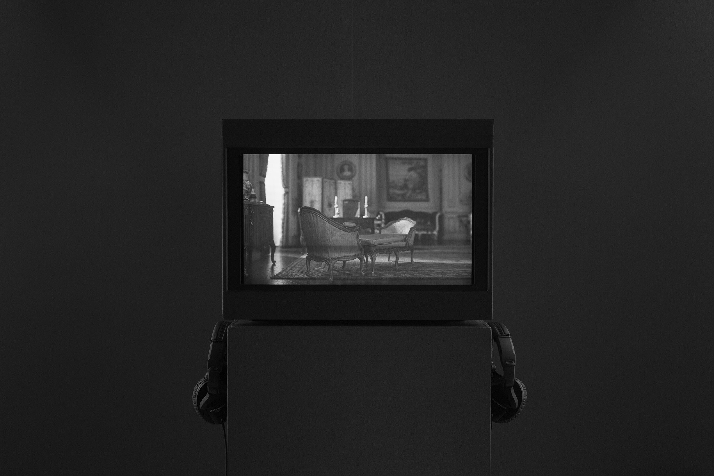  © David K. Ross,  The European Rooms  (2014). Vue d’installation de l'exposition  Positions , Dazibao, 2015. Photo : Guy L’Heureux. 