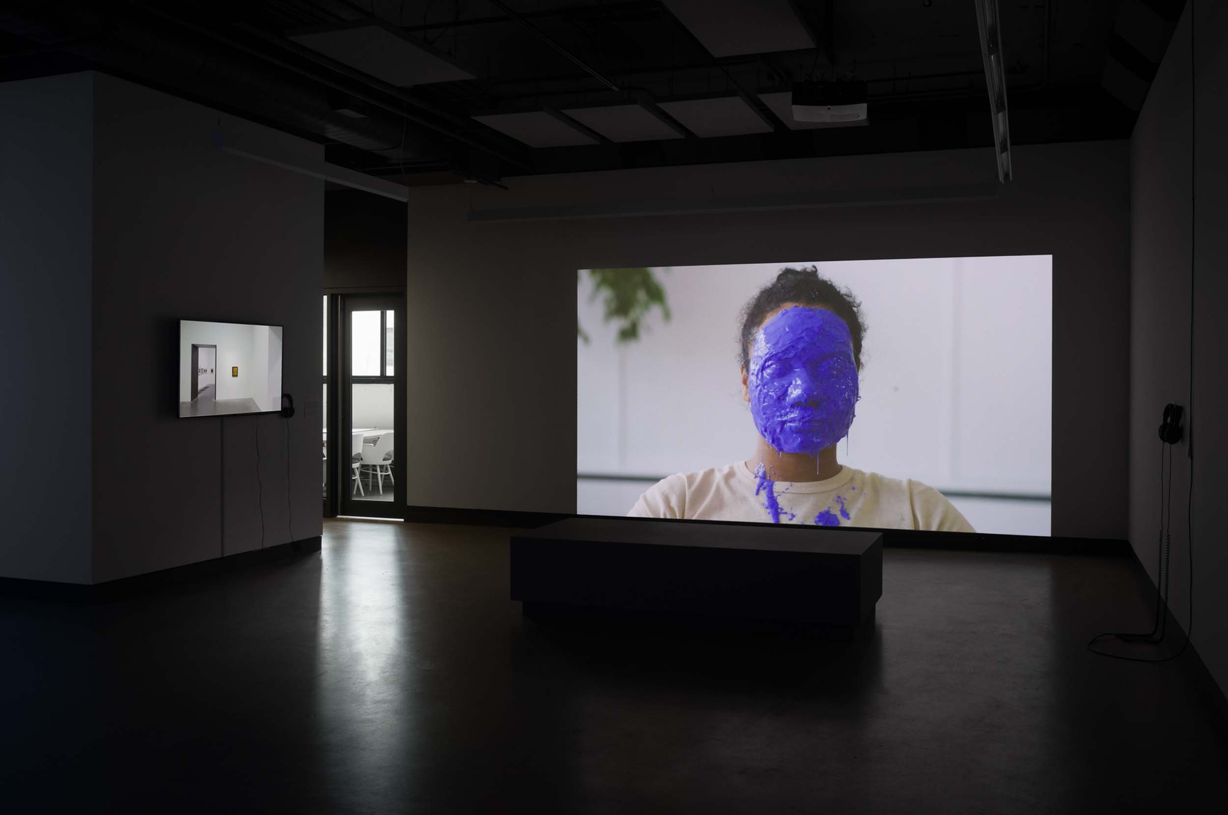  © Maïder Fortuné et Annie MacDonell, vue de l’exposition  Shadow Vision , Dazibao, 2025. Photo : Atlas documentation. 