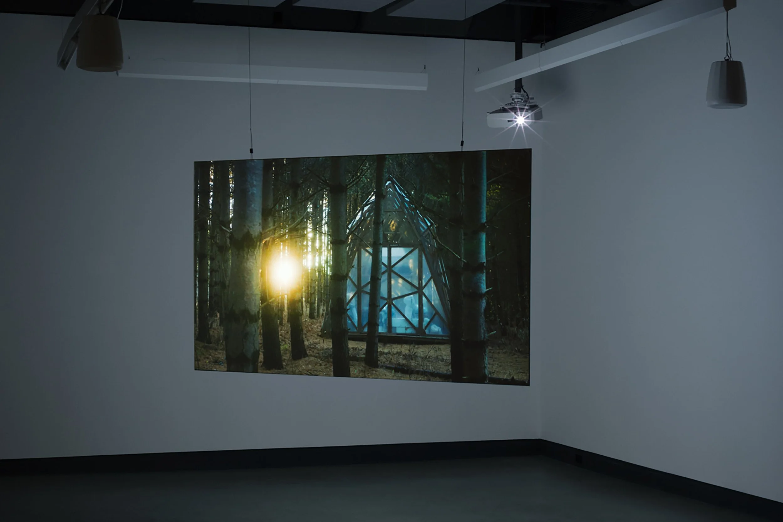  © Maïder Fortuné et Annie MacDonell, vue de l’exposition  Shadow Vision , Dazibao, 2025. Photo : Atlas documentation. 