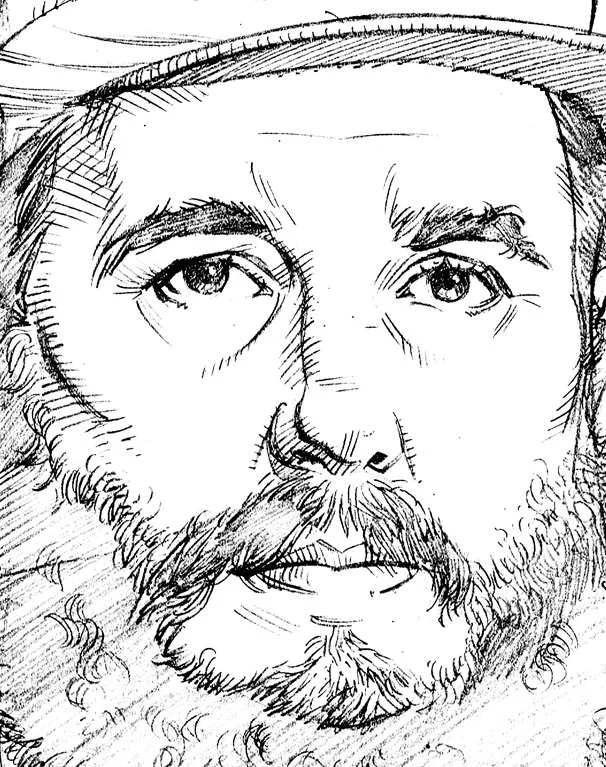 Castro, pencil detail.
