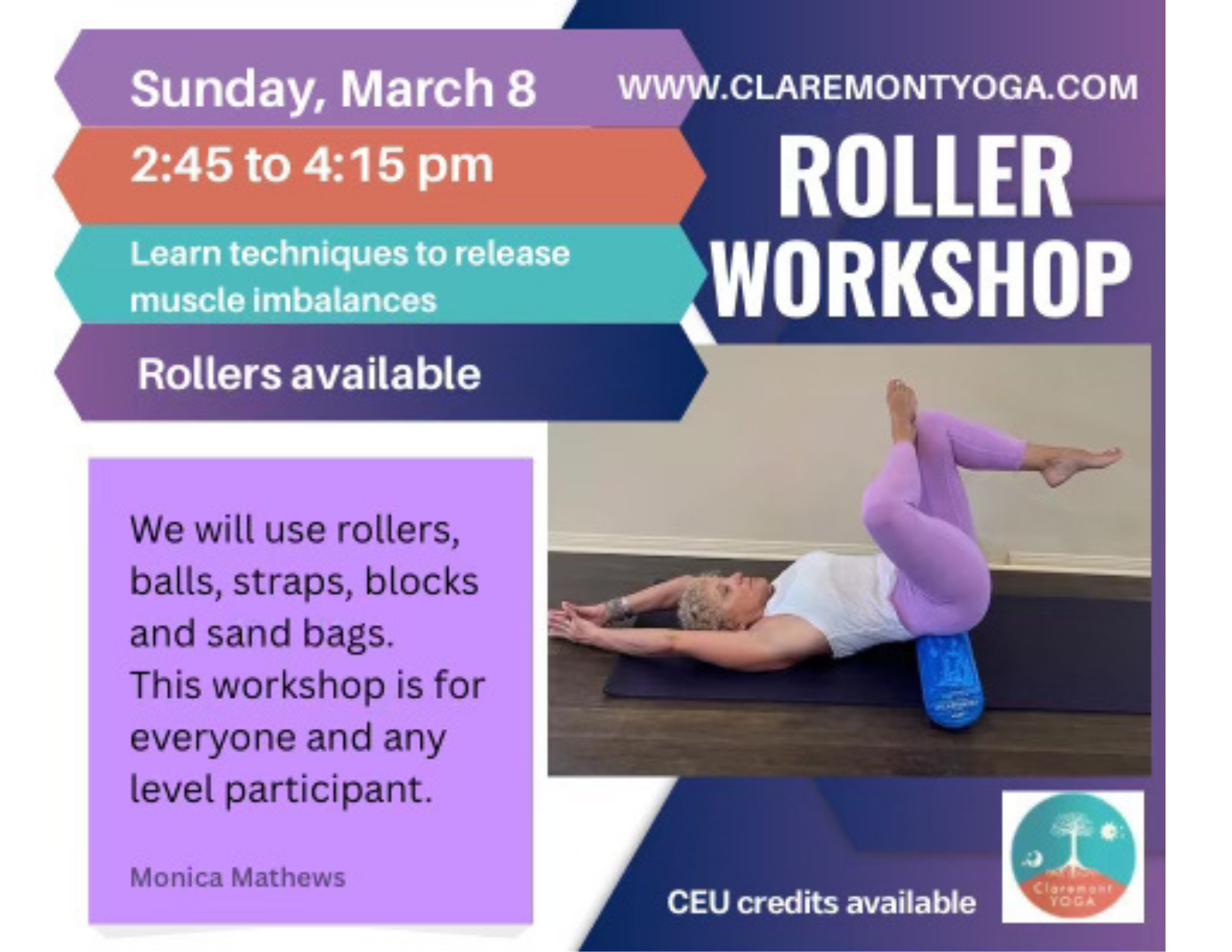  Foam ROLLER WORKSHOP with Monica