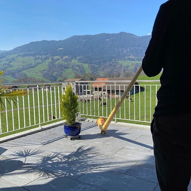 Business as usual .... almost!  On our &quot;daily standup&quot; meetings we're finishing off with Product Owners taking turns to showcase their special talents from their home office. Today we had an Alphorn performance over the Swiss mountains. A h