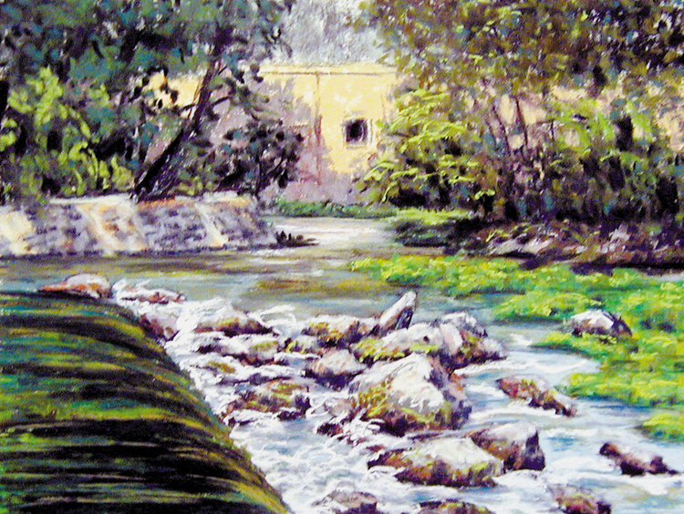 Waterfall at Vaucluse (668), pastel, 8 x 11", $400