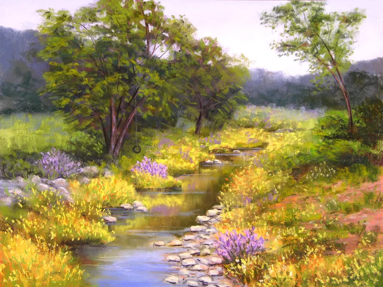 The Tire Swing (532), pastel, 18 x 24", $1,750