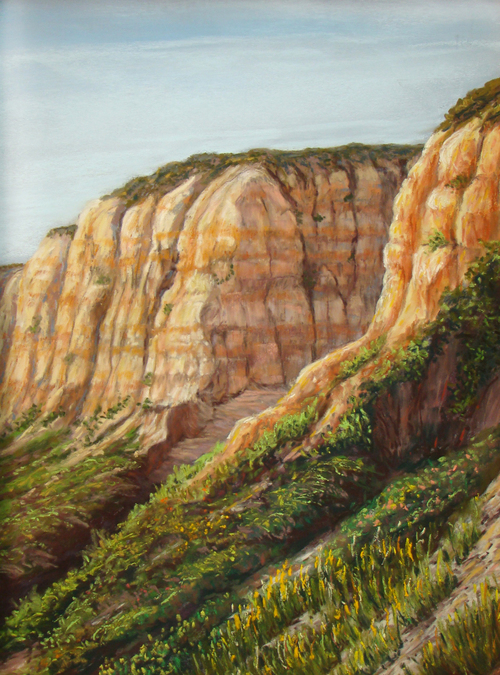 Seaside Cliff, pastel, 16 x 20", $750