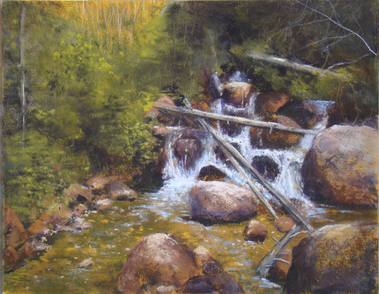 Golden Creek (173), pastel, 11 x 14", $600