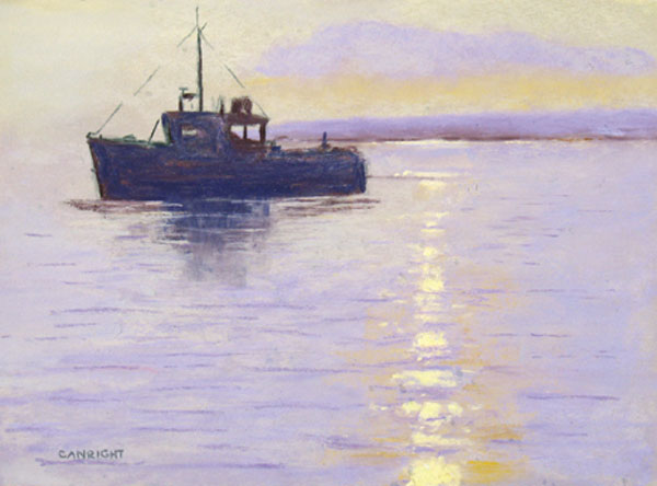 Sunrise on Scituate Harbor (116), pastel, 8 x 11", $350