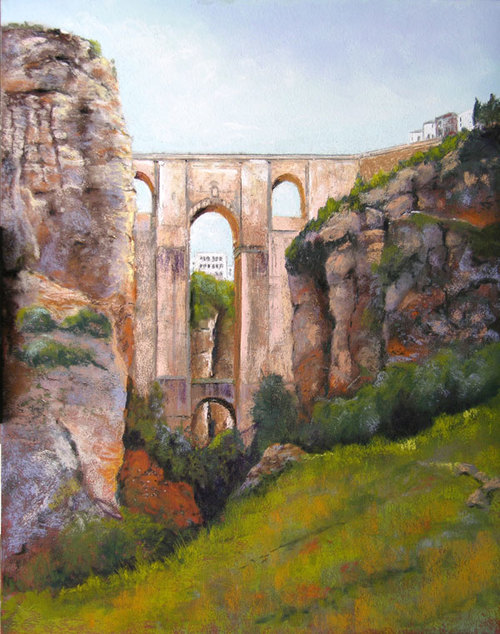 El Tajo Bridge (Spain) (127), pastel, 20 x 16", $950