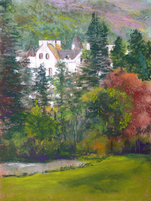 Blair Castle (149), pastel, 12 x 9", $450