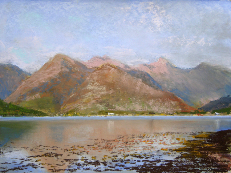 Loch With Five Sisters (181), pastel, 9 x 11", $450