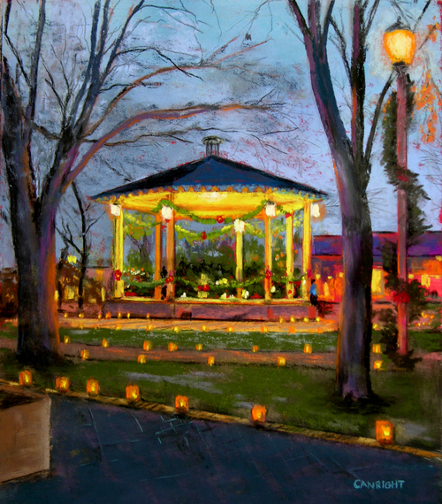 Old Town Gazebo (187), pastel, 11 x 14", $600