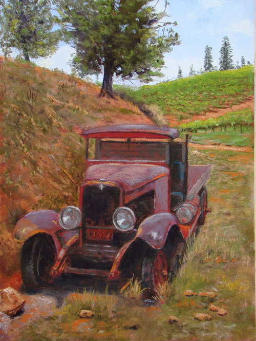 Winery Backup (163), pastel, 16 x 12", SOLD