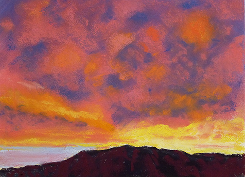 Sandia Sunrise (198), pastel, 9 x 12", $550
