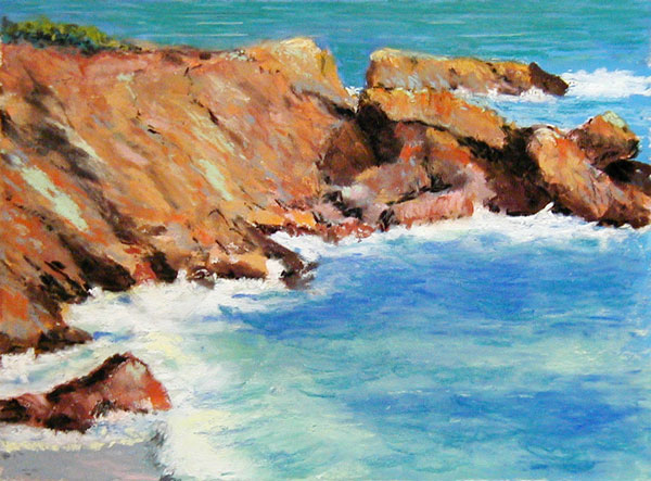 Malibu Rocks (115), pastel, 8 x 11", $400