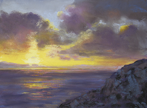 Coastal Sunset (201), pastel, 8 x 11", $450