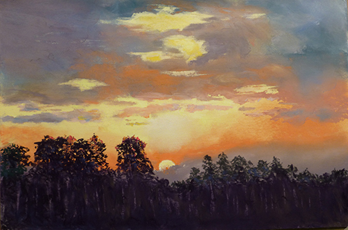 Arkansas Sunrise (202), pastel, 12 x 18", $690