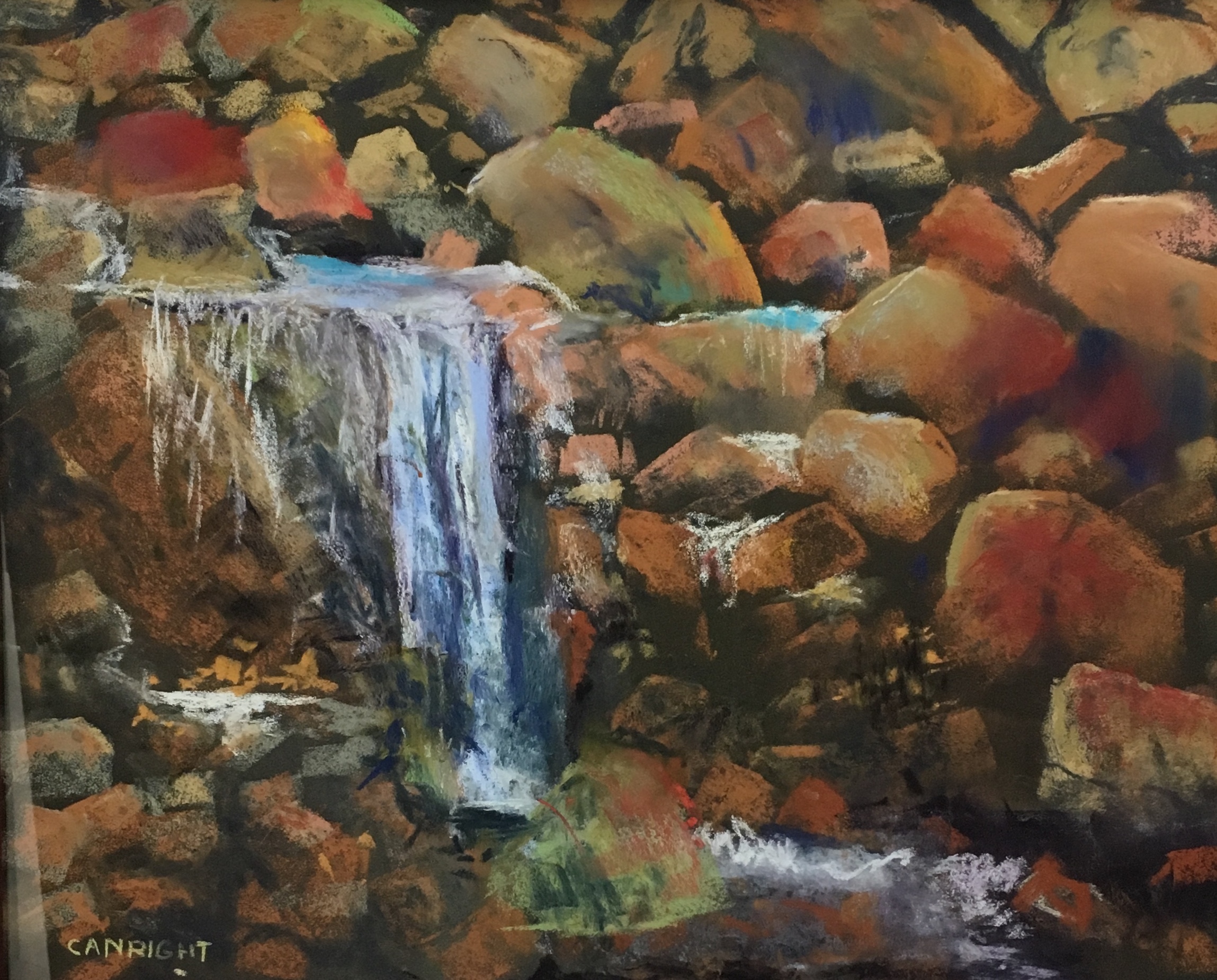Mini Waterfall,  pastel, 16 x 20", $1250 Framed, $1000 Unframed