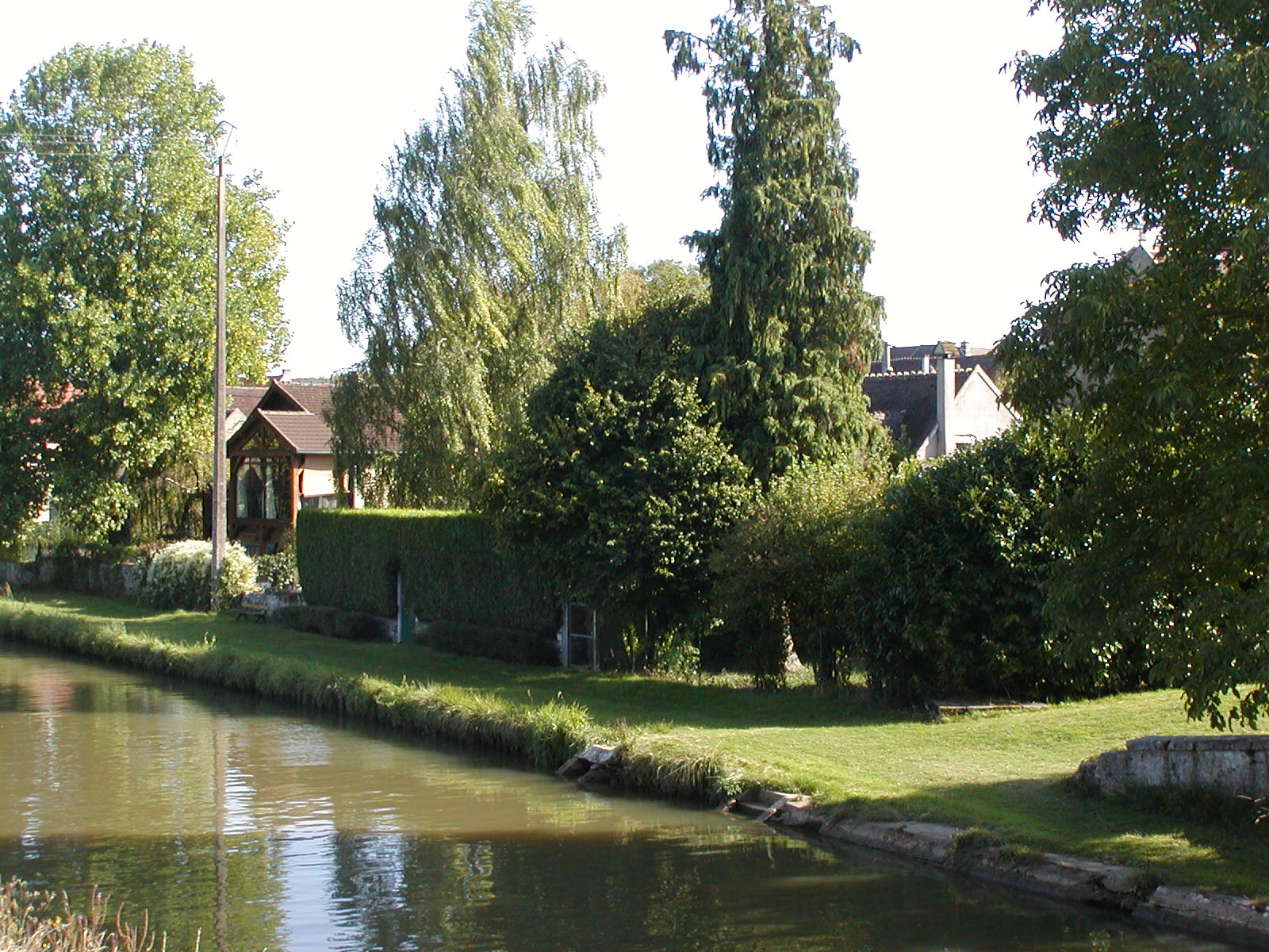 rear canal view chalet left between trees & studio behind trees on right.JPG