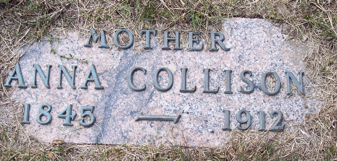 Gravestone of Ann Wolfe Collison, Saint Joseph's Cemetery, Carroll, Iowa (Geo. Clinton / Find a Grave)