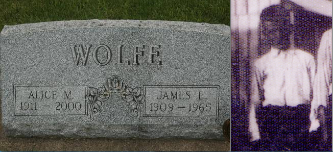 Wolfe gravestone, Lost Nation (user aeiou02 / Ancestry.com)