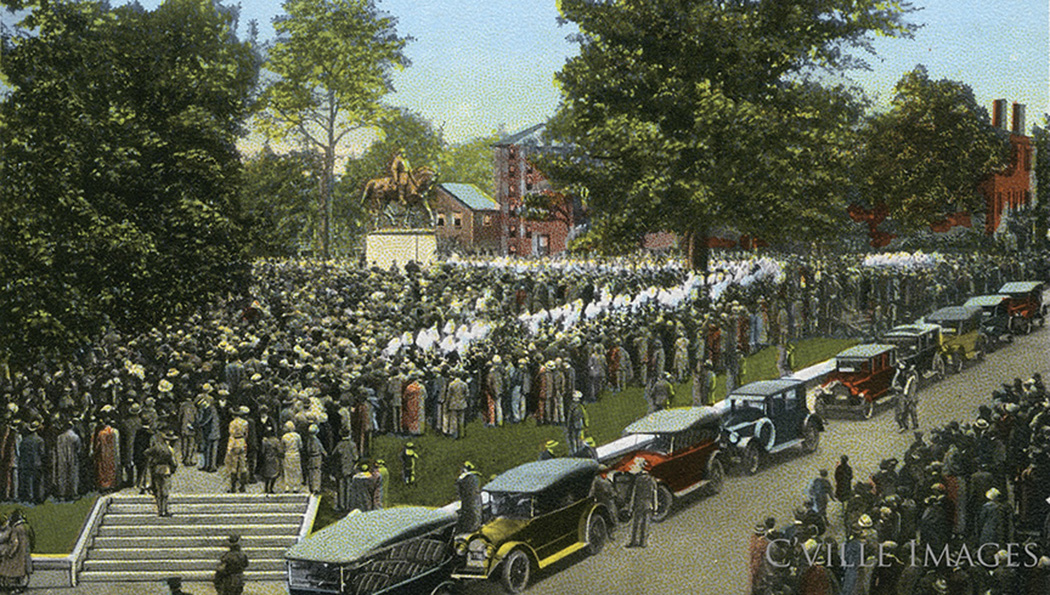 Norris Collection, C'ville Images ; a postcard likely colorized from a black and white photograph. See note below .