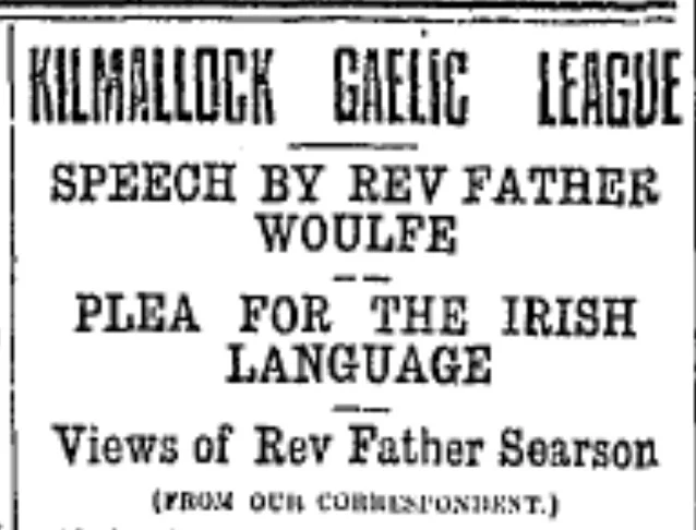 From the Limerick Leader , November 10, 1916