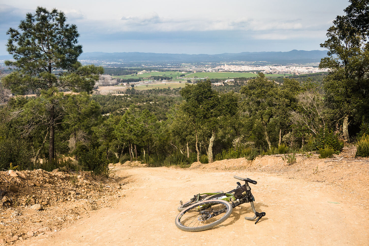 Climbing out of Llagostera, most of the climbing of the route is on roads like this