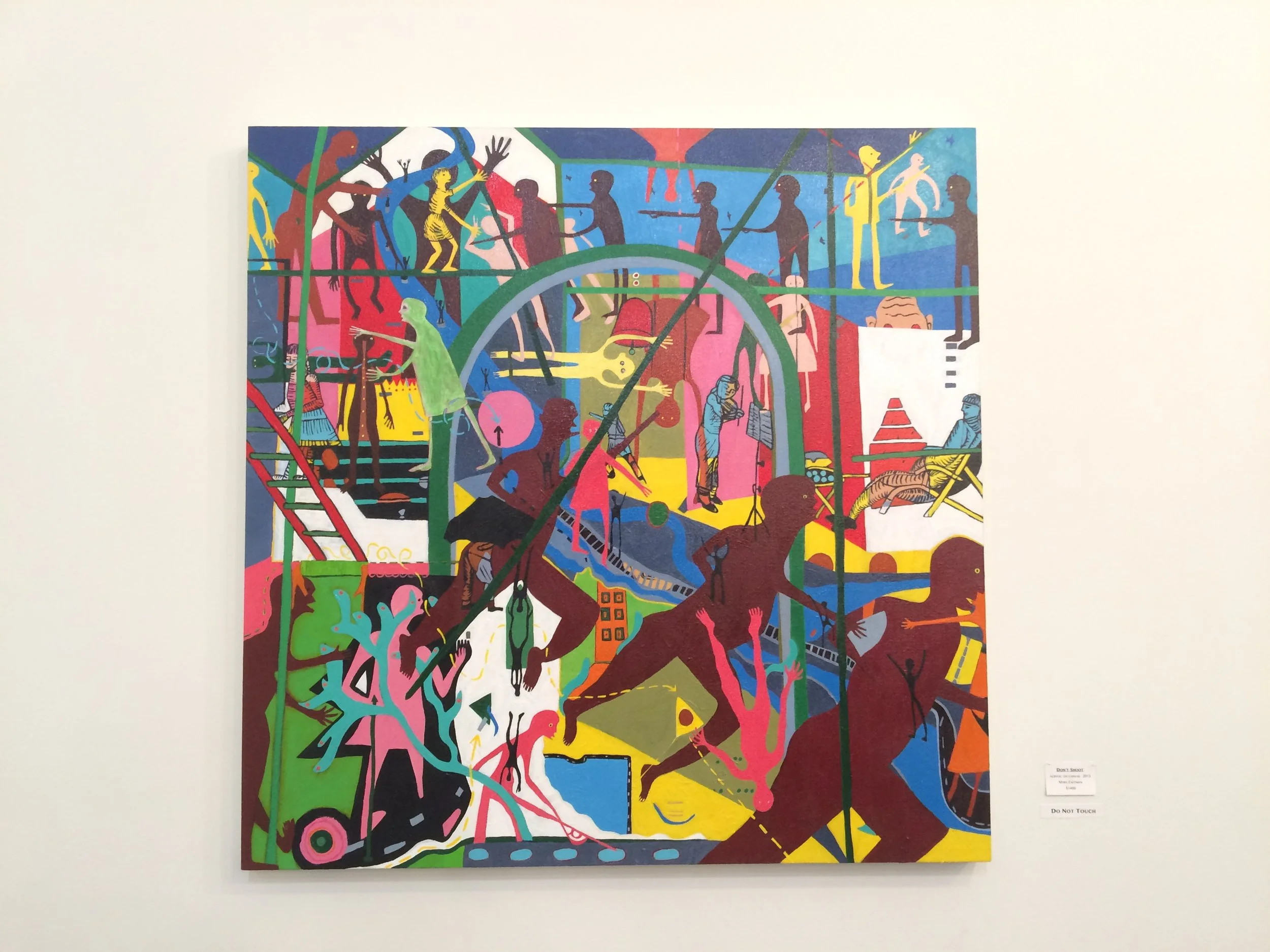  'Don't Shoot' acrylic on canvas by Myra Eastman 