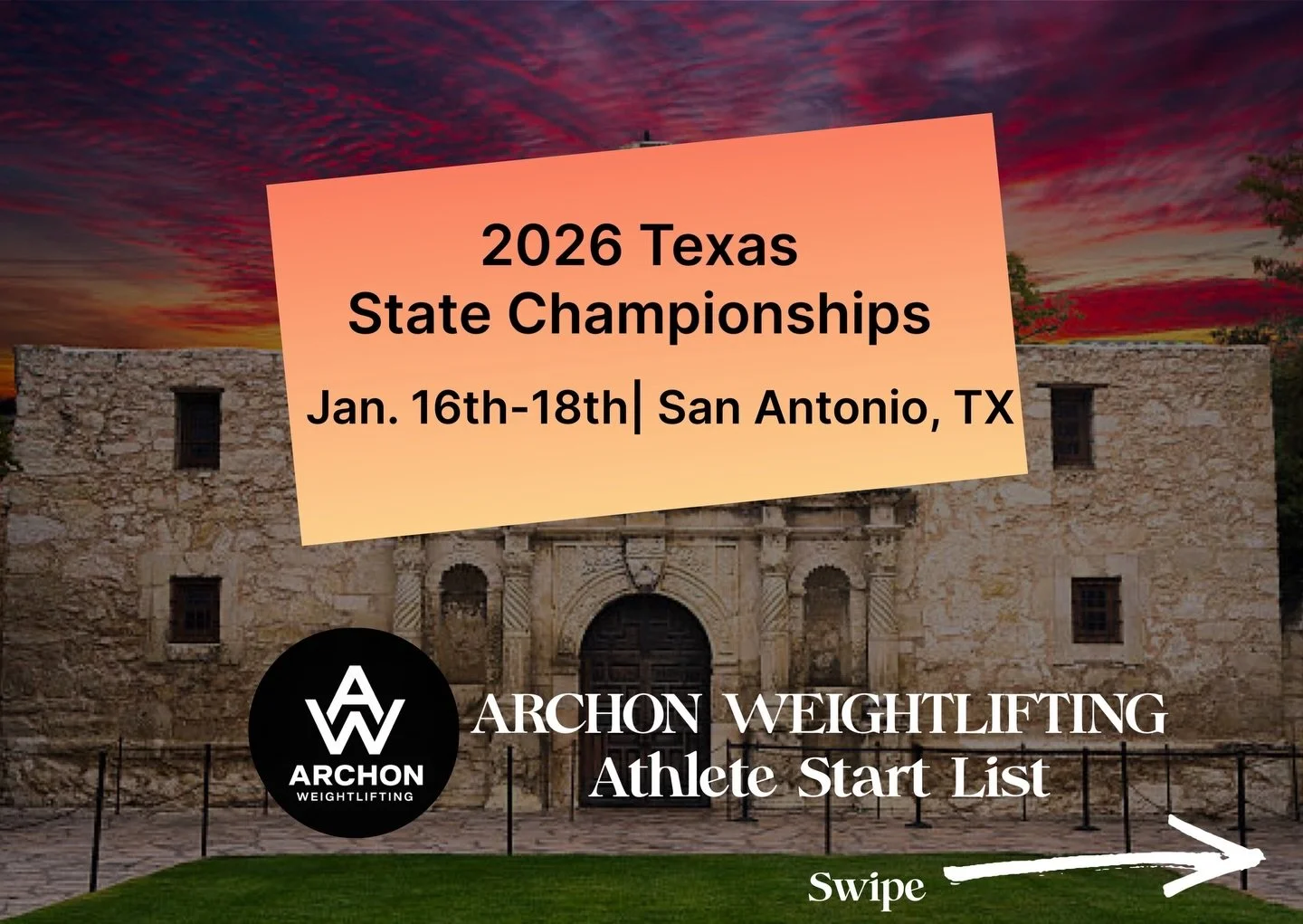 This weekend&lsquo;s lineup at the Texas State Championships! 👊🏼