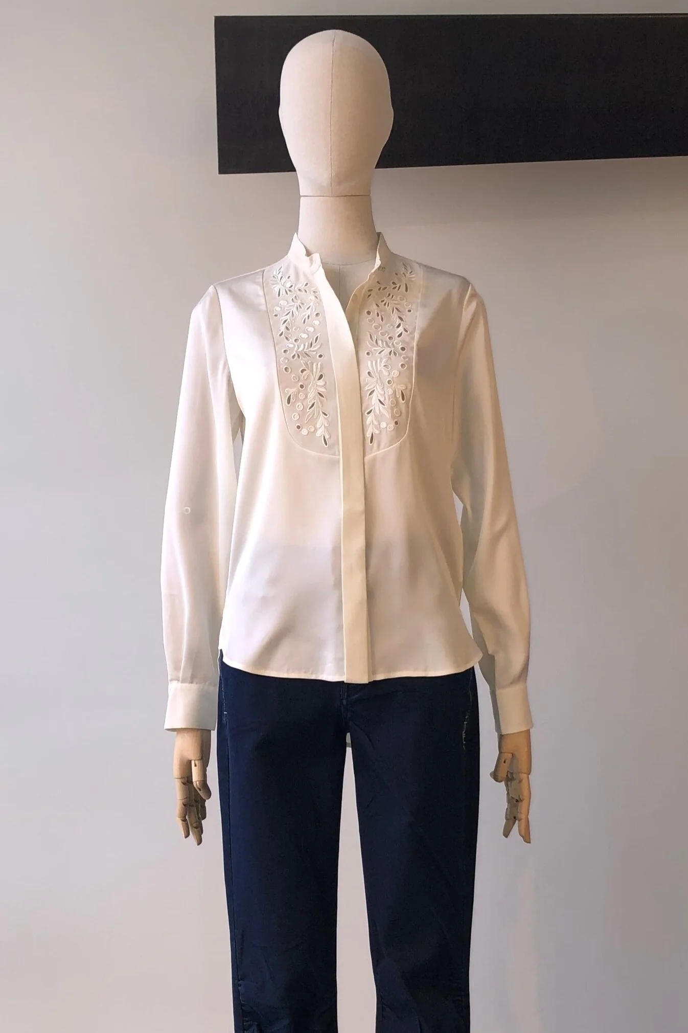 off white satin blouse