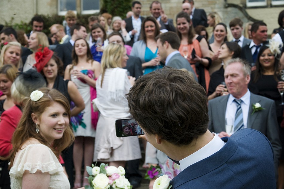 You may struggle to see the comedy value of the above pic. The action was actually happening behind the lens this time. Having assembled the entire wedding party on the steps at Duntreath Castle (Amazing venue!) for the big group shot, I crouched down to see what the angle looked like…..and was greeted by a loud ripping sound coming from behind me. Yes, there’s no better time to split your trousers right up the back than when you’re trying to look like the consummate professional in front of a hundred people. To add insult to injury I’d chosen brightly coloured pants that day. At least I didn’t have to try very hard to get them laughing for the photo…….